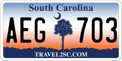 SC license plate AEG703