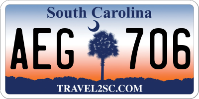 SC license plate AEG706