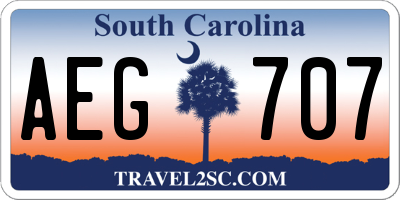 SC license plate AEG707