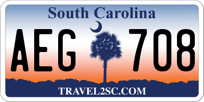 SC license plate AEG708