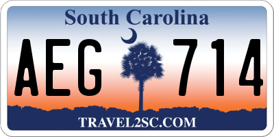 SC license plate AEG714