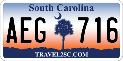 SC license plate AEG716
