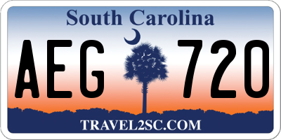 SC license plate AEG720