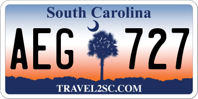 SC license plate AEG727