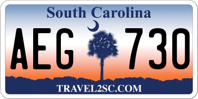 SC license plate AEG730