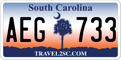 SC license plate AEG733