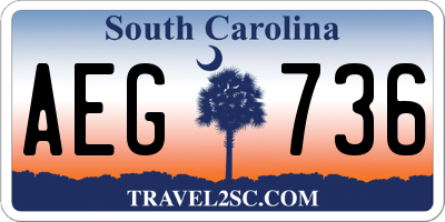 SC license plate AEG736