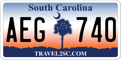 SC license plate AEG740