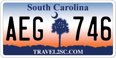 SC license plate AEG746