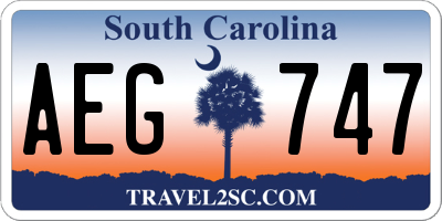 SC license plate AEG747