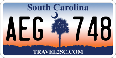 SC license plate AEG748