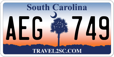 SC license plate AEG749