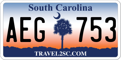 SC license plate AEG753