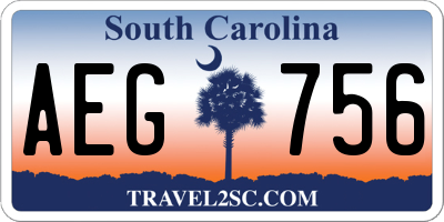 SC license plate AEG756