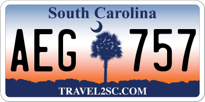 SC license plate AEG757