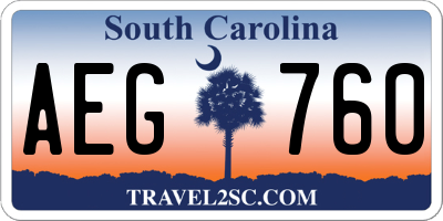 SC license plate AEG760