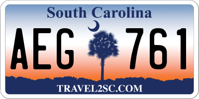 SC license plate AEG761