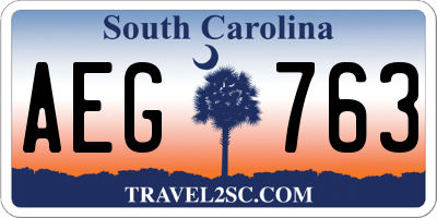 SC license plate AEG763
