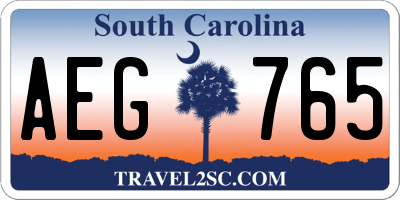 SC license plate AEG765