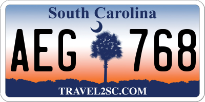 SC license plate AEG768