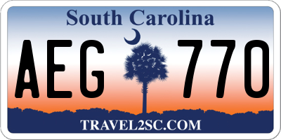SC license plate AEG770