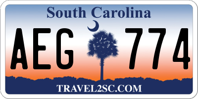 SC license plate AEG774