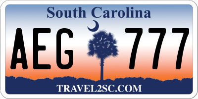 SC license plate AEG777