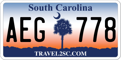 SC license plate AEG778