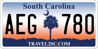 SC license plate AEG780
