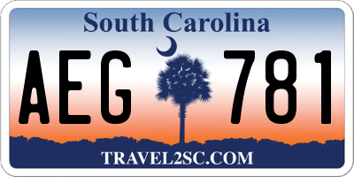 SC license plate AEG781