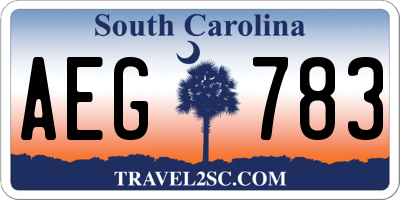 SC license plate AEG783