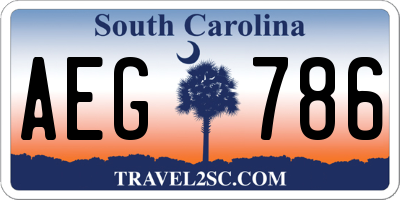 SC license plate AEG786