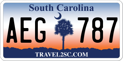 SC license plate AEG787