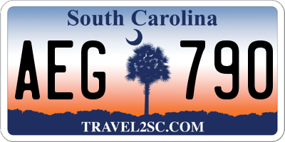 SC license plate AEG790