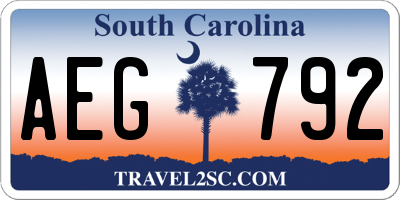 SC license plate AEG792