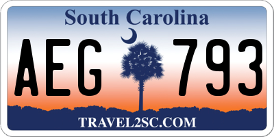 SC license plate AEG793