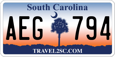 SC license plate AEG794