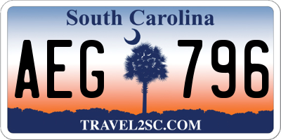 SC license plate AEG796