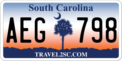 SC license plate AEG798