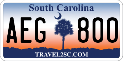 SC license plate AEG800