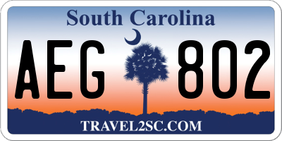 SC license plate AEG802