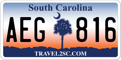 SC license plate AEG816