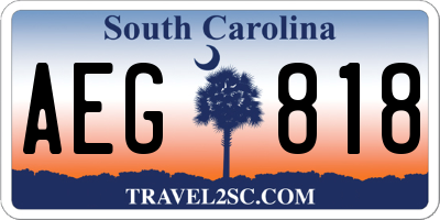 SC license plate AEG818