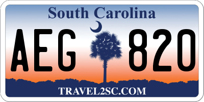 SC license plate AEG820