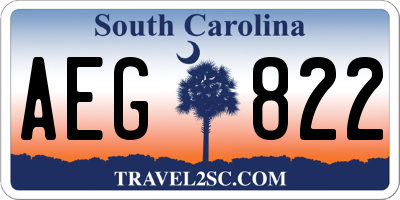 SC license plate AEG822