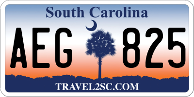 SC license plate AEG825