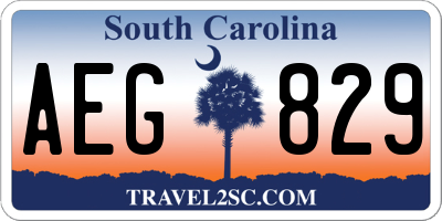 SC license plate AEG829