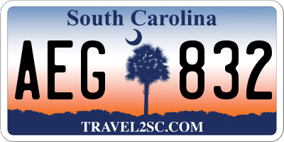 SC license plate AEG832