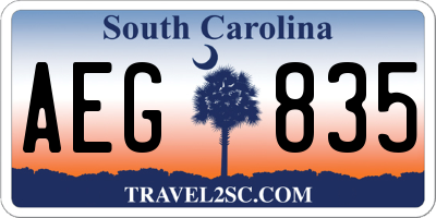 SC license plate AEG835