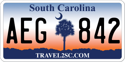 SC license plate AEG842